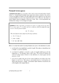 Normed Vector Spaces