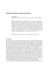 Ordered Community Structure in Networks