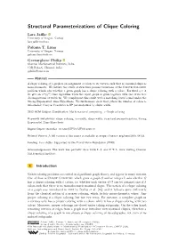 Structural Parameterizations of Clique Coloring