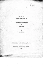 The Use of CANNON in the CIVIL WAS with Particular Reference To