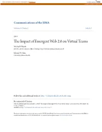 The Impact of Emergent Web 2.0 on Virtual Teams O’Keefe & Chen