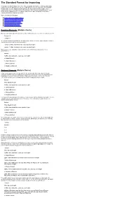The Standard Format for Importing