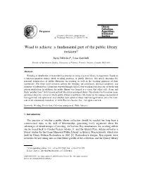 Weed to Achieve: a Fundamental Part of the Public Library Mission?