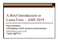 A Brief Introduction to Unix-2019-AMS