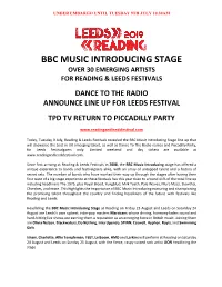 Bbc Music Introducing Stage Over 30 Emerging Artists for Reading & Leeds Festivals