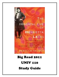 Big Read 2011 UNIV 110 Study Guide P a G E | 2