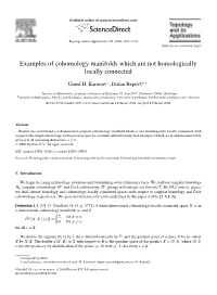 Examples of Cohomology Manifolds Which Are Not Homologically Locally Connected