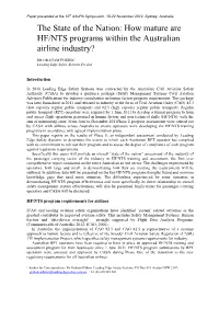 How Mature Are HF/NTS Programs Within the Australian Airline Industry?