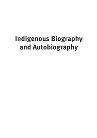 Indigenous Biography and Autobiography