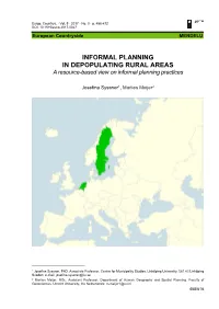 INFORMAL PLANNING in DEPOPULATING RURAL AREAS a Resource-Based View on Informal Planning Practices
