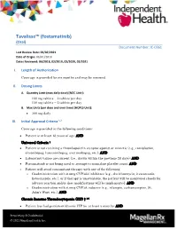 Tavalisse™ (Fostamatinib) (Oral) Document Number: IC-0361 Last Review Date: 02/02/2021 Date of Origin: 06/01/2018 Dates Reviewed: 06/2018, 02/2019, 02/2020, 02/2021