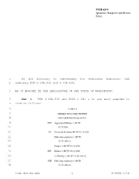 AN ACT Relating to Sentencing for Vehicular Homicide; and 1