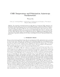 CMB Temperature and Polarization Anisotropy Fundamentals