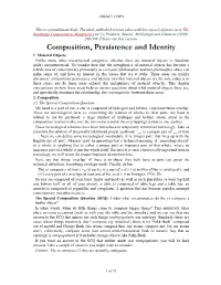 Composition, Persistence and Identity 1