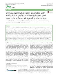 Immunological Challenges Associated with Artificial Skin Grafts: Available Solutions and Stem Cells in Future Design of Synthetic Skin Saurabh Dixit1,2†, Dieudonné R