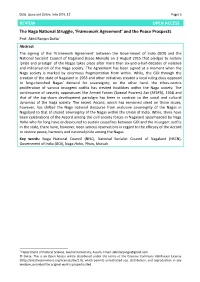 REVIEW OPEN ACCESS the Naga National Struggle, ‘Framework Agreement’ and the Peace Prospects Prof