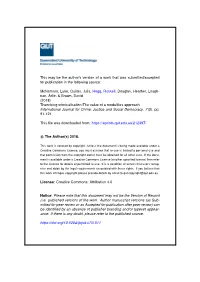 Theorising Criminalisation: the Value of a Modalities Approach