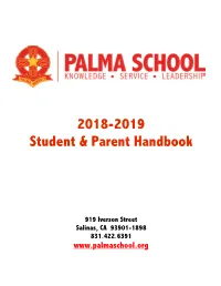 2018-2019 Student & Parent Handbook