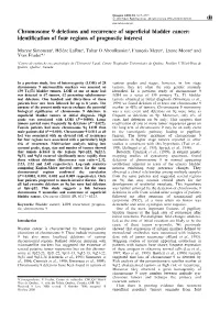 Chromosome 9 Deletions and Recurrence of Superficial