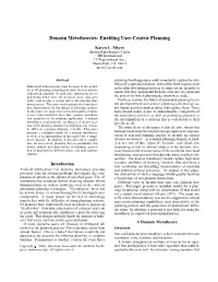 Domain Metatheories: Enabling User-Centric Planning