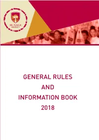 GENERAL RULES and INFORMATION BOOK 2018