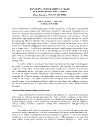 LEARNING and TEACHING STYLES in ENGINEERING EDUCATION [Engr