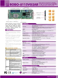 ROBO-8115VG2AR Dual Gigabit Ethernet, Audio and USB