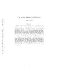 The Inverse Riemann Zeta Function