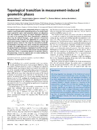 Topological Transition in Measurement-Induced Geometric Phases