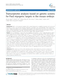 Transcriptome Analyses Based on Genetic Screens