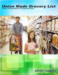 Union Made Grocery List a Guide to Buying Union at the Grocery Store