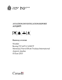 AVIATION INVESTIGATION REPORT A15Q0075 Runway Overrun