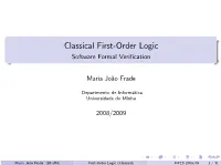 Classical First-Order Logic Software Formal Veriﬁcation