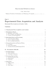Experimental Data Acquisition and Analysis