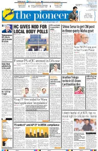 Hc Gives Nod for Local Body Polls