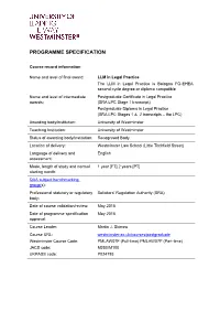 Programme Specification