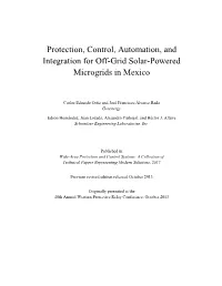 Protection, Control, Automation, and Integration for Off-Grid Solar-Powered Microgrids in Mexico