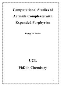 Computational Studies of Actinide Complexes with Expanded Porphyrins