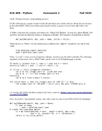 ECE 498 - Python Homework 2 Fall 2020