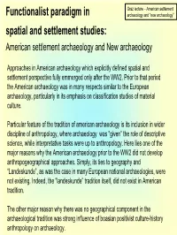 Functionalist Paradigm in Spatial and Settlement Studies