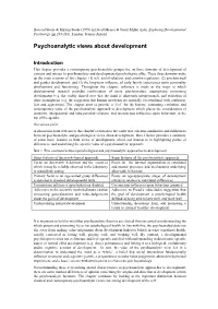 Psychoanalytic Views About Development. in D. Messer & S. Millar