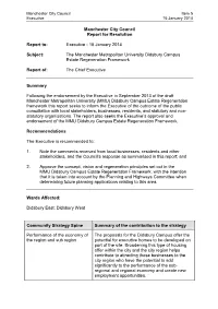 Report on MMU Didsbury Campus Regeneration Framework to the Executive 15 January 2014
