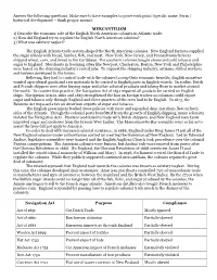 Specific Name /Term / Historical Development – Think Proper Nouns)
