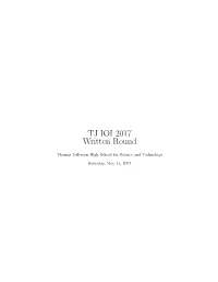 TJ IOI 2017 Written Round