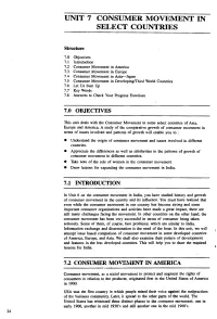 Unit 7 Consumer Movement in Select Countries