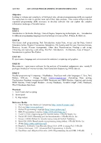 Ait 513 Advanced Programming in Bioinformatics 3 (1+2)