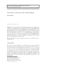 Convergence Verification of the Collatz Problem