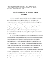 Depth Psychology and the Liberation of Being." in R