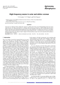 High-Frequency Waves in Solar and Stellar Coronae
