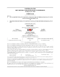 NOV INC. (Exact Name of Registrant As Specified in Its Charter)